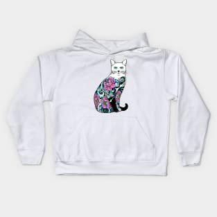 Cat In Lotus Tattoo Kids Hoodie